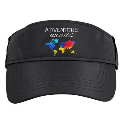 Travel Wanderlust World Map Adventure Traveler Gift Adult Drive Performance Visor