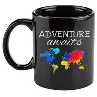 Travel Wanderlust World Map Adventure Traveler Gift 11oz C Handle Ceramic Mug