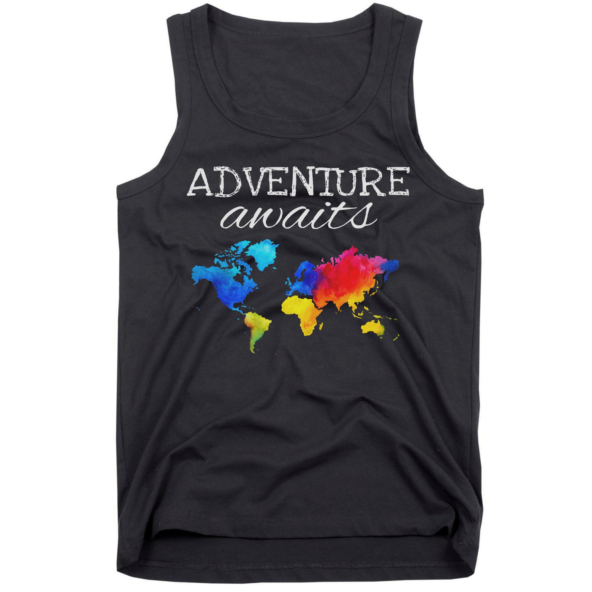 Travel Wanderlust World Map Adventure Traveler Gift Tank Top
