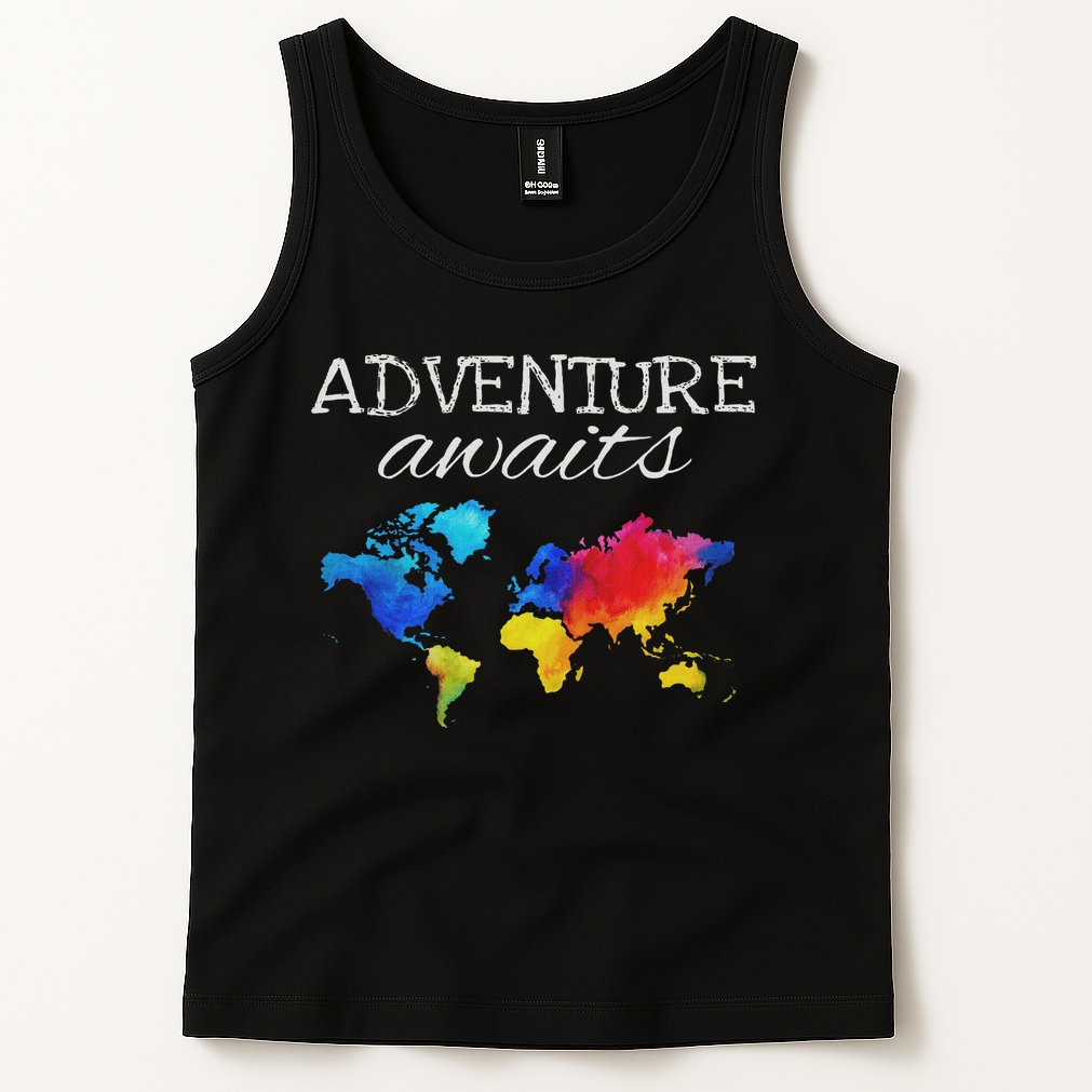 Travel Wanderlust World Map Adventure Traveler Gift Tank Top