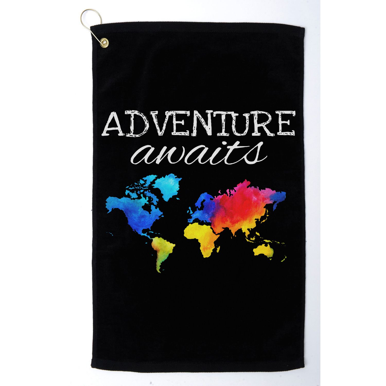 Travel Wanderlust World Map Adventure Traveler Gift Golf Towel