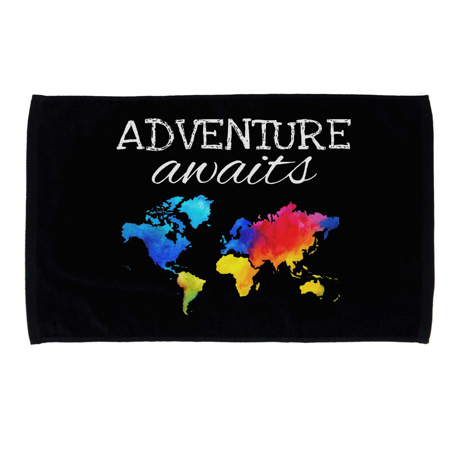 Travel Wanderlust World Map Adventure Traveler Gift Microfiber Hand Towel