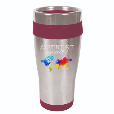 Travel Wanderlust World Map Adventure Traveler Gift 16oz Travel Tumbler