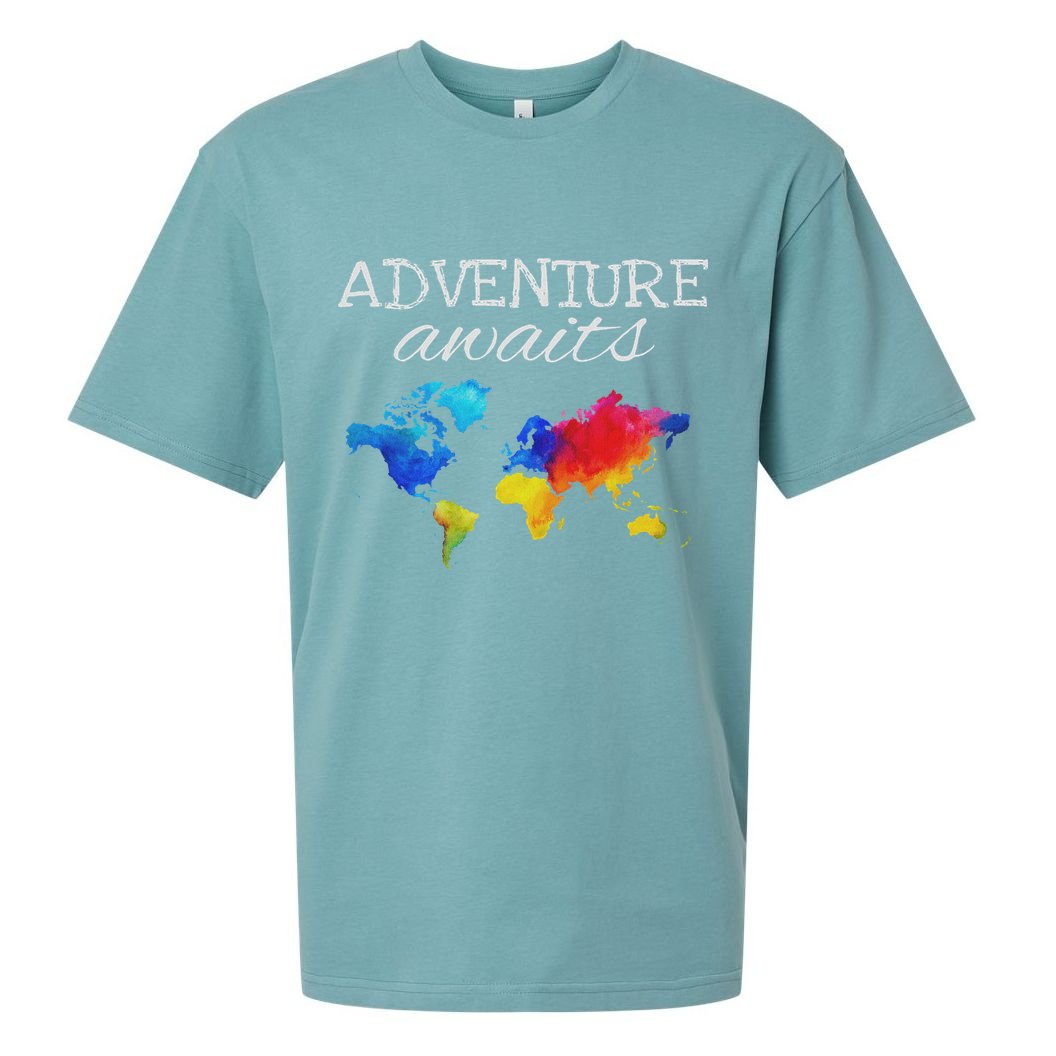 Travel Wanderlust World Map Adventure Traveler Gift Sueded Cloud Jersey T-Shirt