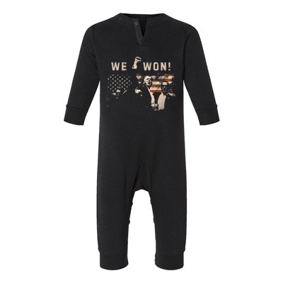 Trump We Won Wins Inauguration 47 Us President 2025 Election Infant Fleece One Piece