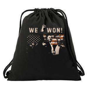 Trump We Won Wins Inauguration 47 Us President 2025 Election Drawstring Bag