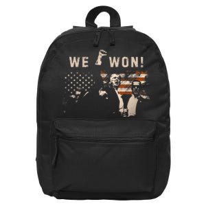 Trump We Won Wins Inauguration 47 Us President 2025 Election 16 in Basic Backpack