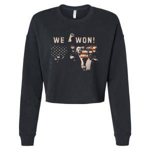 Trump We Won Wins Inauguration 47 Us President 2025 Election Cropped Pullover Crew