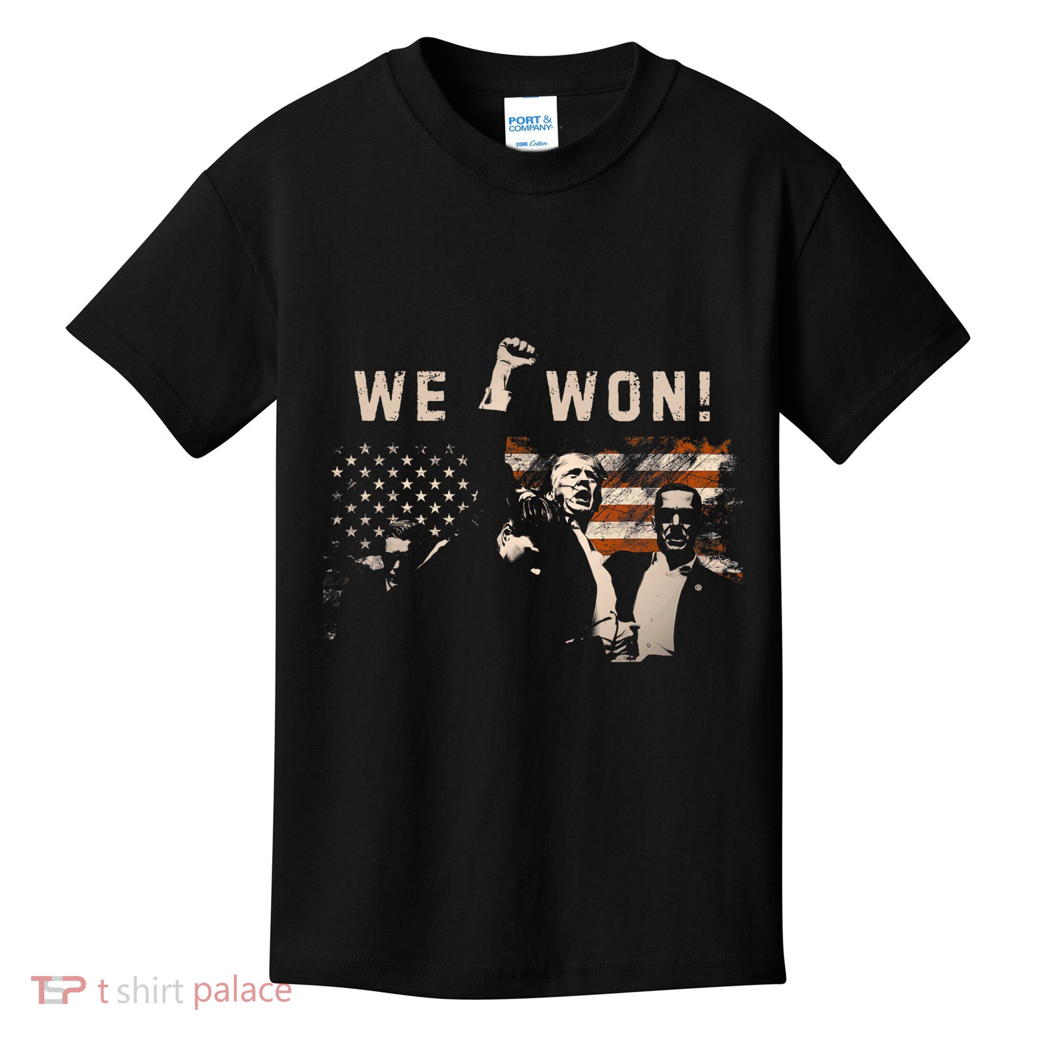 Trump We Won Wins Inauguration 47 Us President 2025 Election Kids T-Shirt