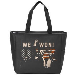 Trump We Won Wins Inauguration 47 Us President 2025 Election Zip Tote Bag