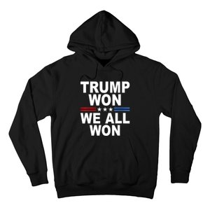 Trump Won We All Won 2024 Usa Flag Gift Hoodie