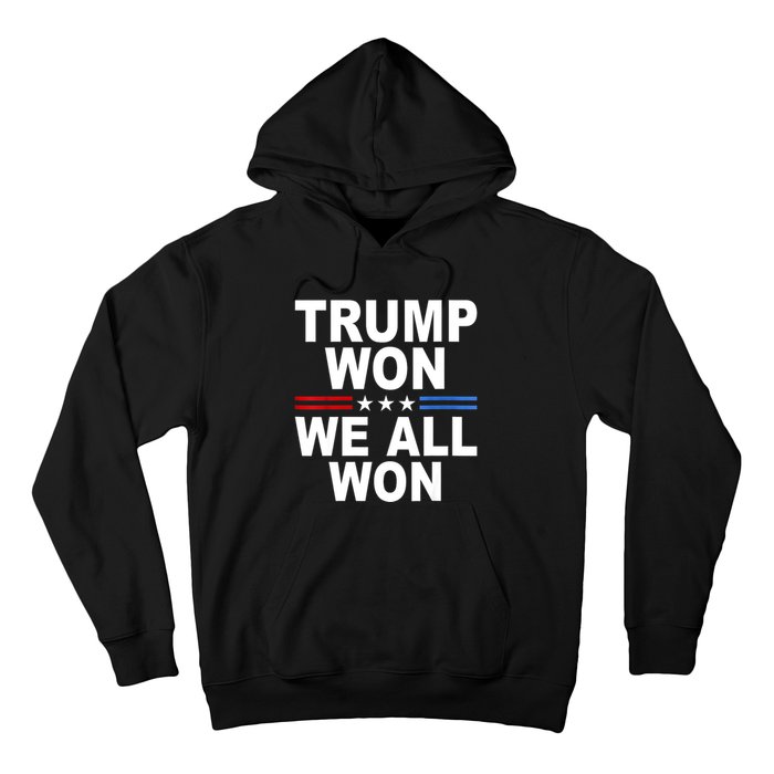 Trump Won We All Won 2024 Usa Flag Gift Hoodie