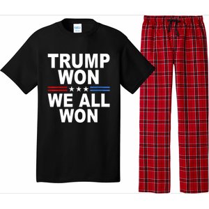 Trump Won We All Won 2024 Usa Flag Gift Pajama Set