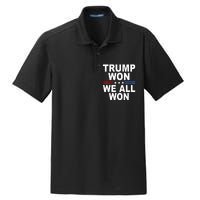 Trump Won We All Won 2024 Usa Flag Gift Dry Zone Grid Polo