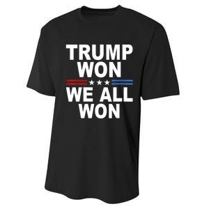 Trump Won We All Won 2024 Usa Flag Gift Performance Sprint T-Shirt