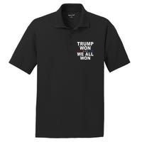 Trump Won We All Won 2024 Usa Flag Gift PosiCharge RacerMesh Polo