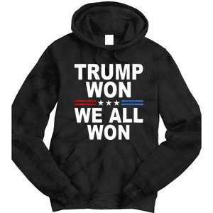 Trump Won We All Won 2024 Usa Flag Gift Tie Dye Hoodie