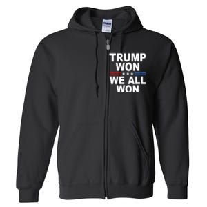 Trump Won We All Won 2024 Usa Flag Gift Full Zip Hoodie