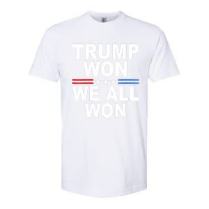 Trump Won We All Won 2024 Usa Flag Gift Softstyle CVC T-Shirt