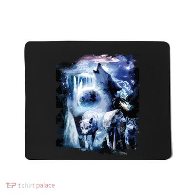 Tropical Wolves Wolf Howling At Moon Mousepad
