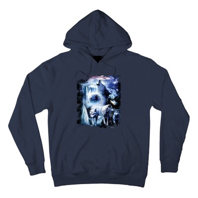 Tropical Wolves Wolf Howling At Moon Hoodie