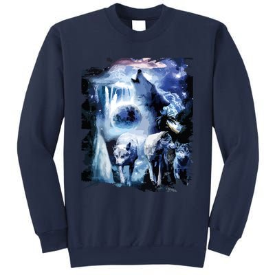 Tropical Wolves Wolf Howling At Moon Sweatshirt