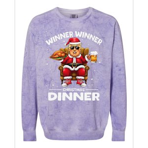 Trump Winner Winner Turkey Dinner Funny Trump Christmas Xmas Colorblast Crewneck Sweatshirt