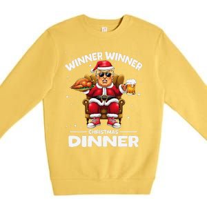 Trump Winner Winner Turkey Dinner Funny Trump Christmas Xmas Premium Crewneck Sweatshirt