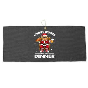 Trump Winner Winner Turkey Dinner Funny Trump Christmas Xmas Large Microfiber Waffle Golf Towel