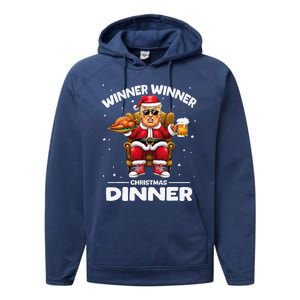 Trump Winner Winner Turkey Dinner Funny Trump Christmas Xmas Performance Fleece Hoodie