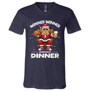 Trump Winner Winner Turkey Dinner Funny Trump Christmas Xmas V-Neck T-Shirt