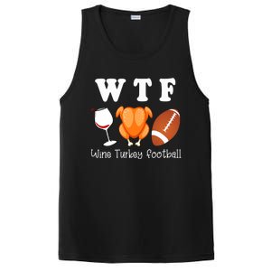 Thanksgiving Wtf Wine Turkey Family Football Funny Party Gift PosiCharge Competitor Tank