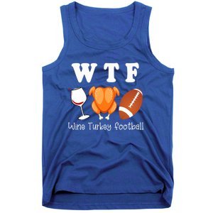 Thanksgiving Wtf Wine Turkey Family Football Funny Party Gift Tank Top