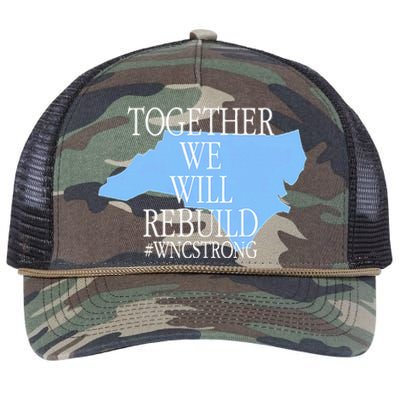 Together We Will Rebuild Wnc Strong Retro Rope Trucker Hat Cap