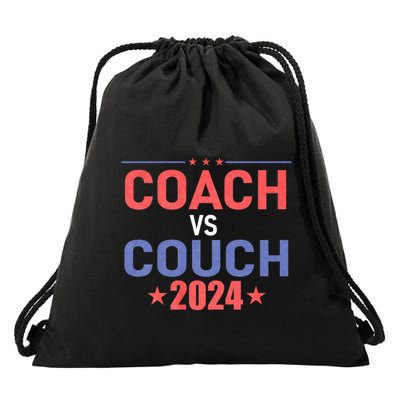 Tim Walz Waltz Vs Jd Vance 2024 Coach Vs Couch Drawstring Bag