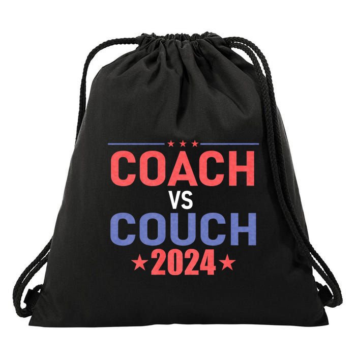 Tim Walz Waltz Vs Jd Vance 2024 Coach Vs Couch Drawstring Bag