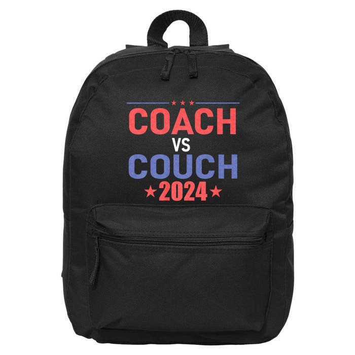Tim Walz Waltz Vs Jd Vance 2024 Coach Vs Couch 16 in Basic Backpack