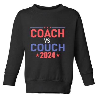 Tim Walz Waltz Vs Jd Vance 2024 Coach Vs Couch Toddler Sweatshirt