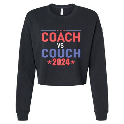Tim Walz Waltz Vs Jd Vance 2024 Coach Vs Couch Cropped Pullover Crew