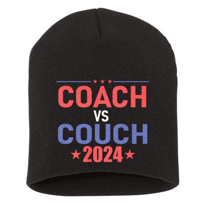Tim Walz Waltz Vs Jd Vance 2024 Coach Vs Couch Short Acrylic Beanie