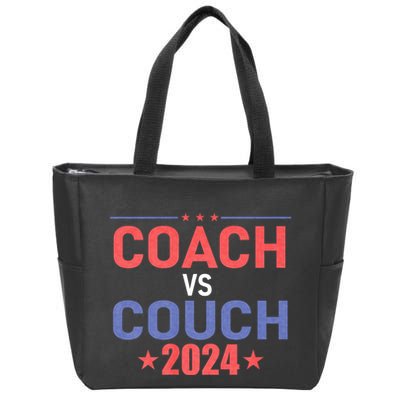 Tim Walz Waltz Vs Jd Vance 2024 Coach Vs Couch Zip Tote Bag