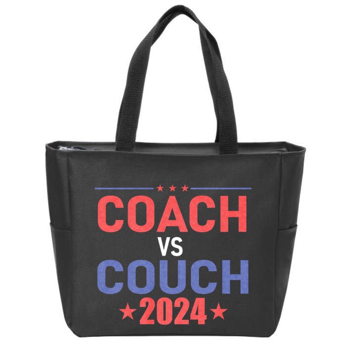 Tim Walz Waltz Vs Jd Vance 2024 Coach Vs Couch Zip Tote Bag