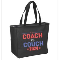Tim Walz Waltz Vs Jd Vance 2024 Coach Vs Couch Zip Tote Bag