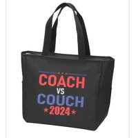 Tim Walz Waltz Vs Jd Vance 2024 Coach Vs Couch Zip Tote Bag