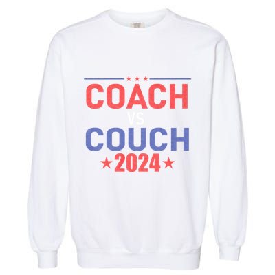 Tim Walz Waltz Vs Jd Vance 2024 Coach Vs Couch Garment-Dyed Sweatshirt