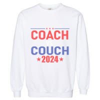 Tim Walz Waltz Vs Jd Vance 2024 Coach Vs Couch Garment-Dyed Sweatshirt