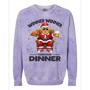 Trump Winner Winner Turkey Dinner Funny Trump Christmas Xmas Colorblast Crewneck Sweatshirt