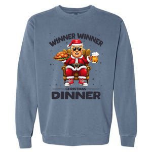 Trump Winner Winner Turkey Dinner Funny Trump Christmas Xmas Garment-Dyed Sweatshirt