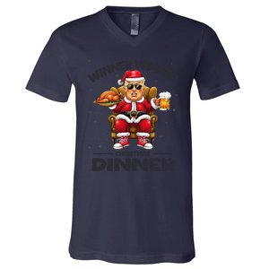 Trump Winner Winner Turkey Dinner Funny Trump Christmas Xmas V-Neck T-Shirt