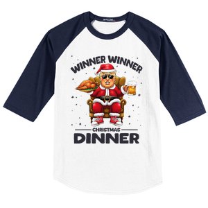 Trump Winner Winner Turkey Dinner Funny Trump Christmas Xmas Baseball Sleeve Shirt